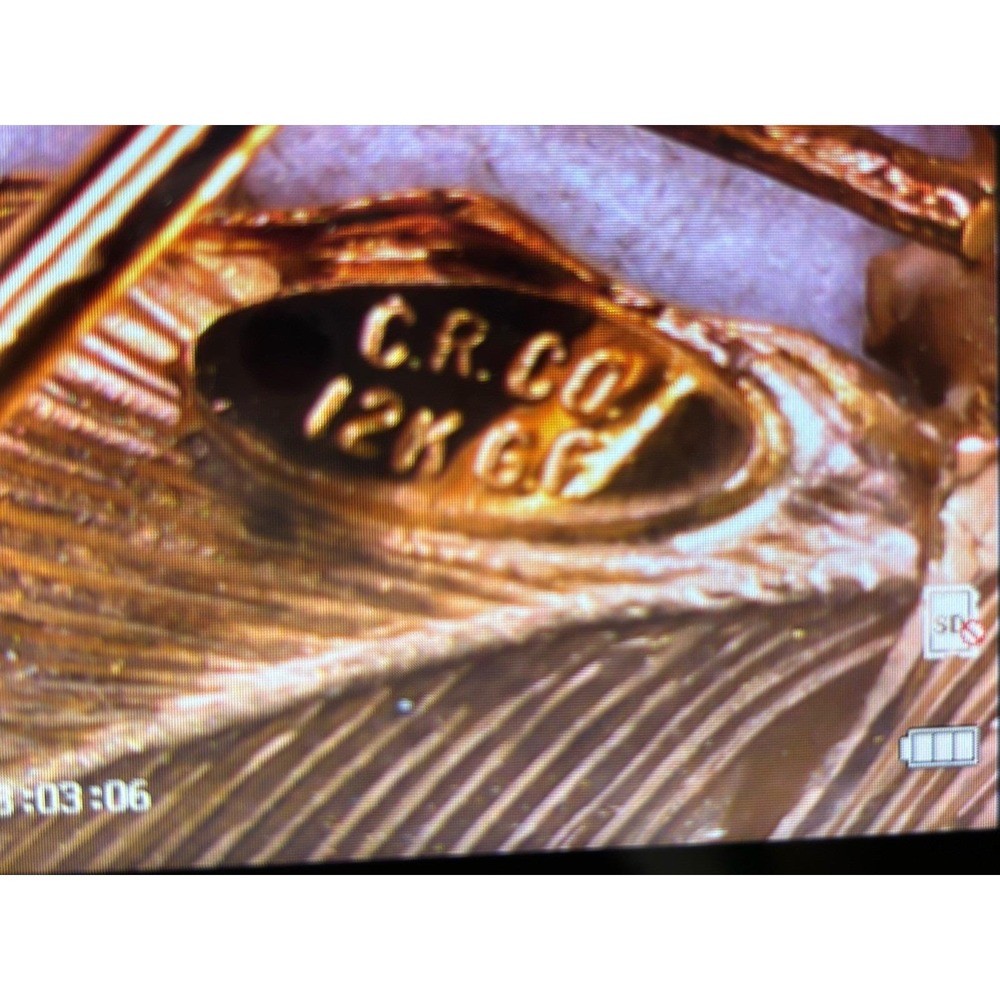 Vintage Signed C.R.CO. , Charles Reis 12 kt Gold Filled Butterfly With Pearl - Picture 6 of 7